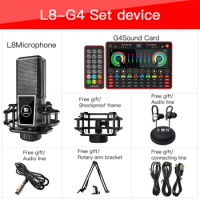 Live Sound Card G4 Microphone L8 &amp; Sound Mixer Live Broadcast Equipment Audio Sound Board For Phone Singing Recording Streaming