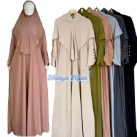 Gamis Dress Yura Syar'i Set Kerudung Wanita Muslim Terbaru Jumbo Ld 140 130 120 Bahan Jersey Premium
