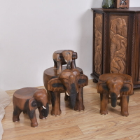 大象凳子木制象擺件落地小凳矮凳客廳手工藝品喬遷實木雕刻換鞋凳