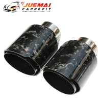 JUEMAI Car Modify Forged Chrome Carbon Muffler Tip Exhaust System Universal Straight Stainless Black Akrapovic Mufflers Nozzle