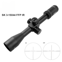 SK 3-15x44 FFP IR Tactical Riflescope Big Wheel Optic Sight For Hunting PCP Rifle Airgun Airsoft Sight AR15 Rifle Scope
