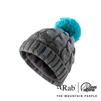 【RAB】Braid Beanie Wmns 毛球保暖針織毛帽 鋼鐵藍 #QAA62