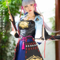 COS Store Anime Game Genshin Impact Kamisato Ayaka Halloween Carnival Role cosPlay Costume Complete Set