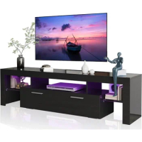 Modern LED 63 Inch TV Stand With Large Storage Drawer for 40 50 55 60 65 70 75 Inch TVs Home Furniture Living Room Bedroom