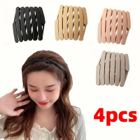 Ikat Rambut Lipat Warna Morandi Gelombang Musim Semi Anti-Selip Aksesori Rambut Portabel Fashion Sed