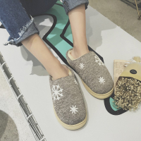 FINDSENSE品牌 韓國 男女 保暖 加絨 棉拖  潮 居家 軟底  室內拖鞋 防滑拖鞋 毛絨棉拖