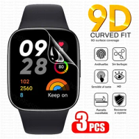3pc 9D Curved Soft Hydrogel Film For Redmi Watch 2 3 Lite Active Screen Protector For Xiaomi Mi Watch Lite Color 2019 Poco Watch