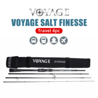 Bone Voyage Salt Finesse 4 Piece Fishing Rod Light 90G Spinning Casting FUJI Guide Portable Rod For Travelling Angler With Pouch