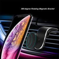 Metal Magnetic in Car Phone Holder Mini Air Vent Clip 360 ° Mount Magnet Mobile GPS Stand for iPhone XS Xiaomi 3-7 inch Phones