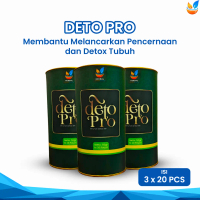 PAKET BUNDLING 3 BOTOL Teh Detoks DETO PRO by Herbal Panas Dingin | Isi 3x20 Kantong