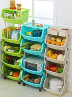 廚房置物架落地多層水果蔬菜架子收納籃儲物筐玩具用品用具小百貨 【麥田印象】