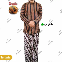 Setelan Baju Jarik Surjan / Lurik Dewasa / Pakaian Adat Jawa Blangkon