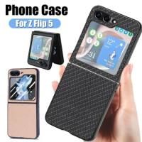 For Samsung Galaxy Z Flip 5 5G Carbon Fiber Phone Case Slim Shockproof Protective Cover for Samsung Z Flip5 ZFlip 5 Case Coque