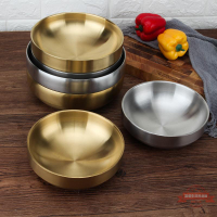 304不銹鋼碗韓國金色泡面碗拉面碗雙層韓式拌飯碗大湯碗螺絲粉碗
