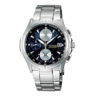 【WIRED】官方授權 W1 三眼時尚計時腕錶-藍灰-錶徑38mm(AF8M61X)