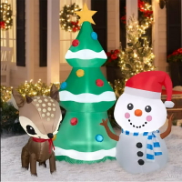 充氣-充氣糜鹿和雪人，充氣擺飾好收納 麋鹿擺飾 聖誕充氣 聖誕佈置 雪人 大型充氣，節慶王【X252315】