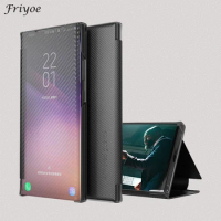 Smart Mirror Flip Case For Samsung Galaxy A52 A52s 4G 5G Carbon Fiber Texture Shockproof Phone Cover Funda