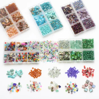 Jewelry Making KitJewelry Making Kit Crystal Glass Bicone Rondelle Square Cross Beads Gravel Chip Seedbeads For DIY Making Earin