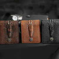 mens wallet leather genuine short purse billetera hombre men wallets vintage style cartera hombre crocodile Alligato portemonne