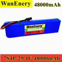 18650 7S4P 29.4V 48000Mah 29.4V untuk Paket Baterai Lithium-Ion Dibangun-In BMS Sepeda Listrik Unicycle Skuter Kursi Roda Motor
