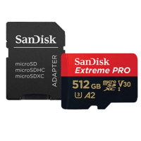 SanDisk 1TB 512GB Captures 4K UHD Video, 200MB/s Read 140MB/s Write microSD for Recording Outdoor Adventures and Weekend Trips