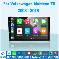 Android 13 For Volkswagen VW Multivan T5 2003-2015 Car Radio Multimedia Navigation 2 din Android Autoradio CarPlay Stereo