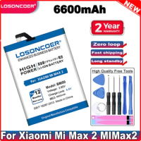 LOSONCOER 6600mAh BM50 Battery For Xiaomi Mi Max 2 II Max2 Good Quality Mobile Phone Batteries
