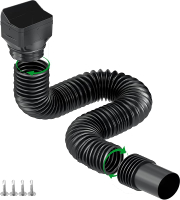 1 Pack Black-Rain Gutter Downspout Extensions Downspout Extender for Rainwater Drainage Flexible Dow
