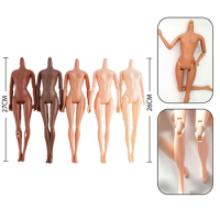 1PC 11 Movable Joints 26/27cm African Doll Nude Body Brown Black Skin Doll Body Skin Children's Pretty Girl Toy Gift