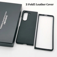 For Samsung Galaxy Z Fold 5 Fold5 Case Genuine Leather Foldable All-Inclusive Protective Cover for Galaxy Z Flip 5 Flip5 Case