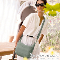 【Travelon美國防盜包】Roam防盜斜背包TL-43677綠/輕量/防潑水/時尚/旅遊斜背包
