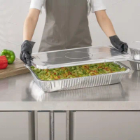 Restaurantware LIDS ONLY: Foil Lux Foil Pan Lids 25 Oven-Ready Foil Tray Lids -Fits Full-Size Steam Table Freezable