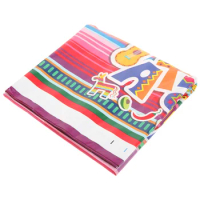 Carnival Tablecloth Placemats Mexican Party Blanket Serape Runner Stripe Cinco De Mayo Stripes Plastic Fiesta