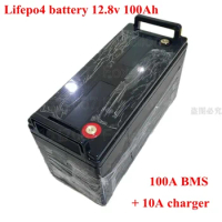 12.8v 12V 100Ah 130AH 120ah 150Ah LiFePO4 Power Battery Pack for Boat motor RV Solar Energy power system ups +10A charger