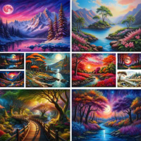 Landscape Wonderland Paint By Number 20x30 Handicrafts Craft Kit For Adults Wall Decor Mother's Gift Wholesale Dropshipping 2024