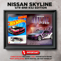 Gambar Frame Diecast Nissan Skyline GTR R32 Berserta Poster (Tidak Ada Kereta)