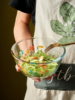 耐熱玻璃帶蓋泡面沙拉碗單個家用微波爐專用大號烘焙湯打蛋碗面盆