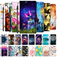 Leather Book Cover For Asus Zenfone 8 Fashion Phone Flowers Bags For Asus Zenfone 8z Flip Cute Cases Zenfone8 ZS590KS Funda Cat