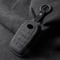 Leather Car Key Case Cover Shell for Toyota Alphard Vellfire Sienna Alphard Previa RAV4 5 Button Suede Keychain Car Accessories