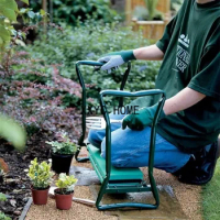 Garden Folding Chair Portable Garden kneeler Rest Stool EVA Foam Seat Kneeling Pad with Detachable Tool Bag