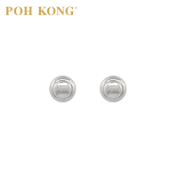 POH KONG 375/9K White Gold Oval Stud Earring