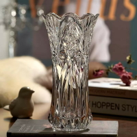 【滿299出貨】歐式水晶玻璃花瓶 厚重家居擺件 鮮花富貴竹插花瓶花器客廳裝飾