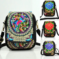 Small Wallet for Men Ethnic Small Backpack Retro Bag Womens Mini Style Purse Embroidered Wallet Wallet Case Leather