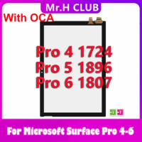 With OCA Touch For Microsoft Surface Pro 4 1724 Pro 5 1796 Pro 6 1807 Touch Screen Digitizer Front Glass Repair For pro4 pro5