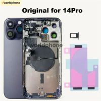Ori Back Housing Cover Battery Door with Pre-installed Flex Cable with Frame Side Buttons for iPhone 14 Pro