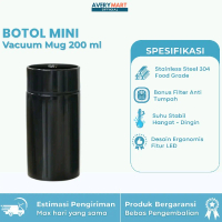Botol Termos LED Digital Suhu 200ml | Smart Thermos Stainless Steel Mini Cup Display Suhu Air Panas