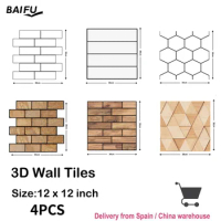 3D Peel and Stick Tile Self Adhesive Kitchen Backsplash Tile Sticker Faux Stone Wall Panel Living Room 3D Wall Sticker