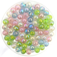 10pcs/bag DIY Bracelet Mobile Phone Chain Accessories UV Color Luminous Jelly Color 16mm round Beads