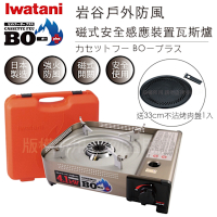 【Iwatani岩谷】BOⅢ強火_日本FFD防風磁式瓦斯爐-4.1kW-附收納殼-搭贈33cm岩谷不沾燒肉盤(CB-AH-41N+CB-A-YPL)