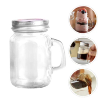 Transparent Glass Mug Mason Jar Shape Cute Coffee Cup 120ml Heat Resistance Mug Glass Coffee Cup